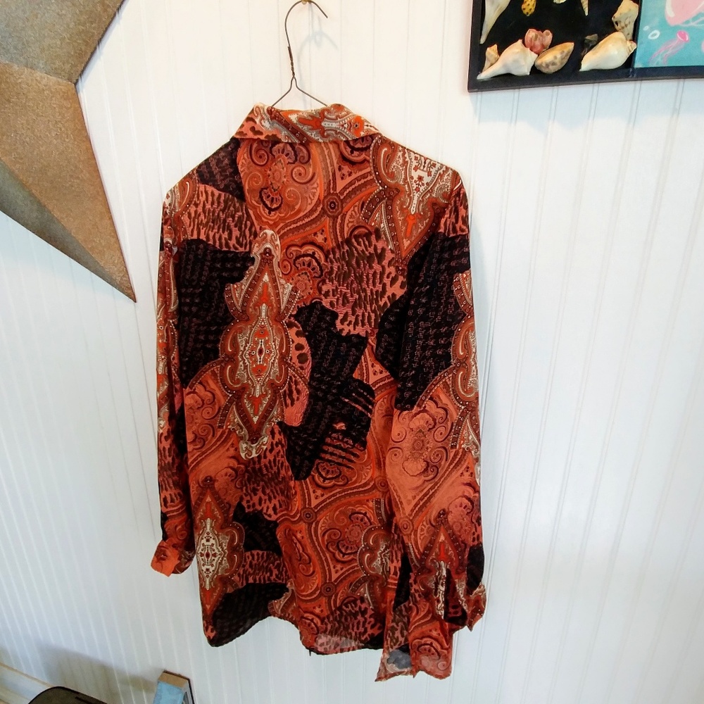 Studio C Plus button front boho tunic 14W - Picture 2 of 4